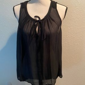 Sheer black tank top blouse